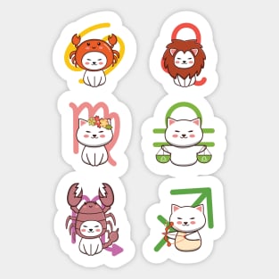 Zodiac Cat Pack Sticker